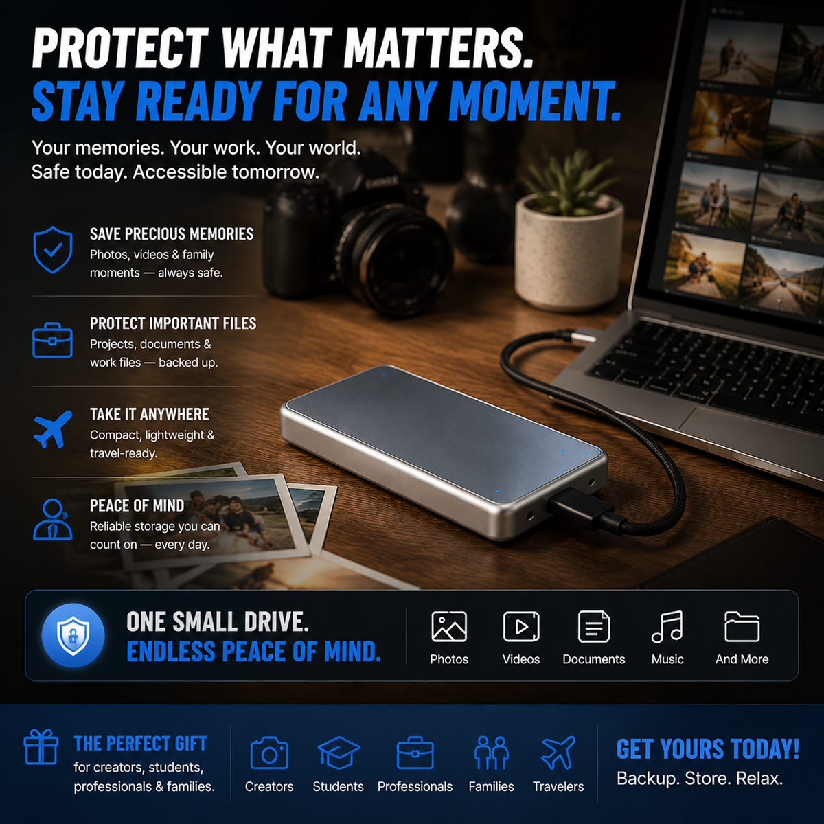 ๐ฅ LAST DAY 50% OFF-Portable External SSD โ Protect Your Photos, Videos & Important Files