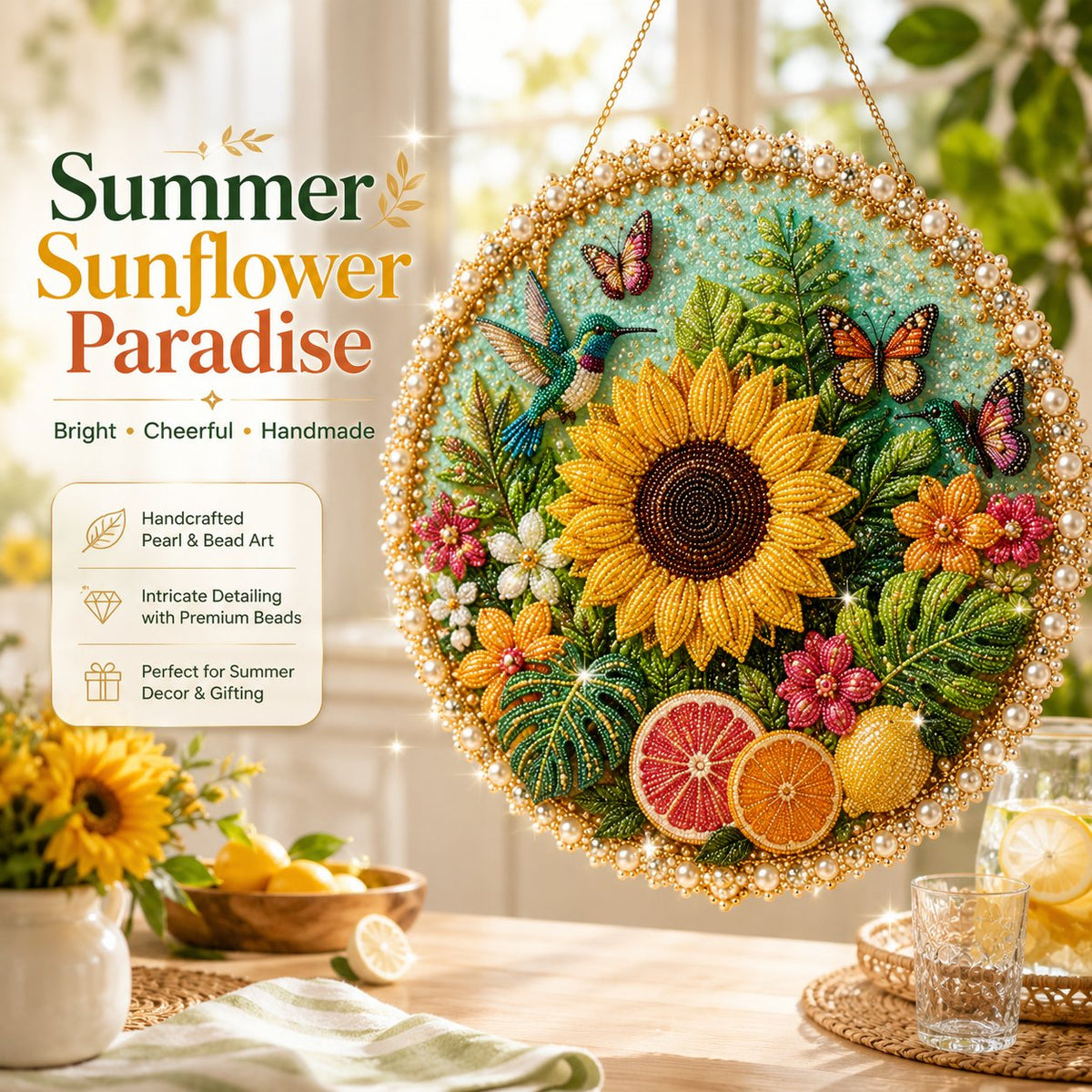 🔥Last Day 50% OFF - 🌸🌻🍂🎄 Four Seasons & Holiday Pearl Art Hanging Wreath Kit ✨