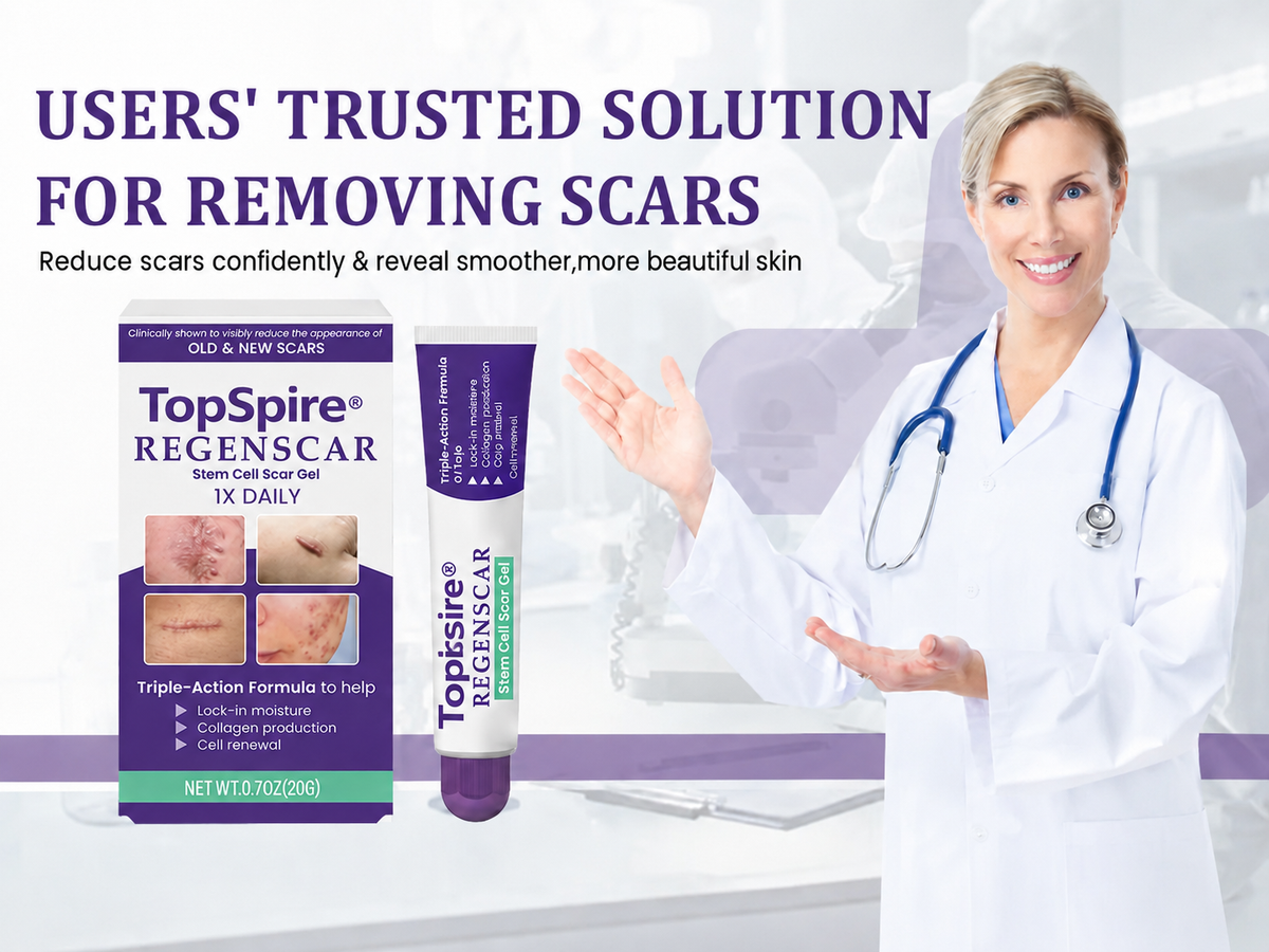TopSpire® ReGenScar Stem Cell Scar Gel | Say goodbye to stubborn scars