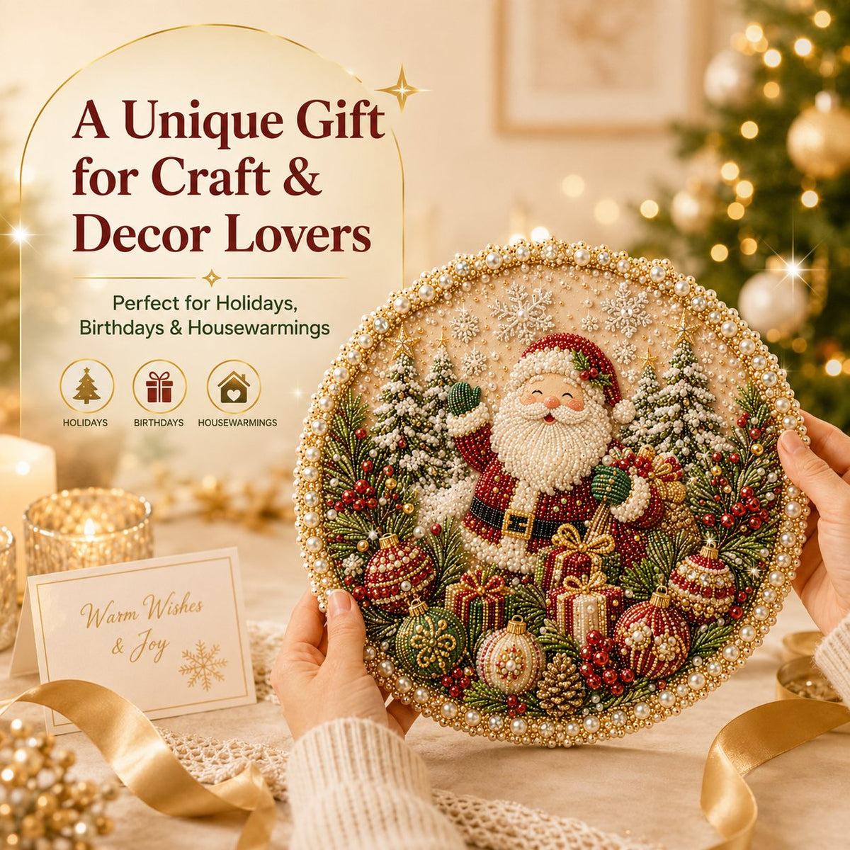 🔥Last Day 50% OFF - 🌸🌻🍂🎄 Four Seasons & Holiday Pearl Art Hanging Wreath Kit ✨