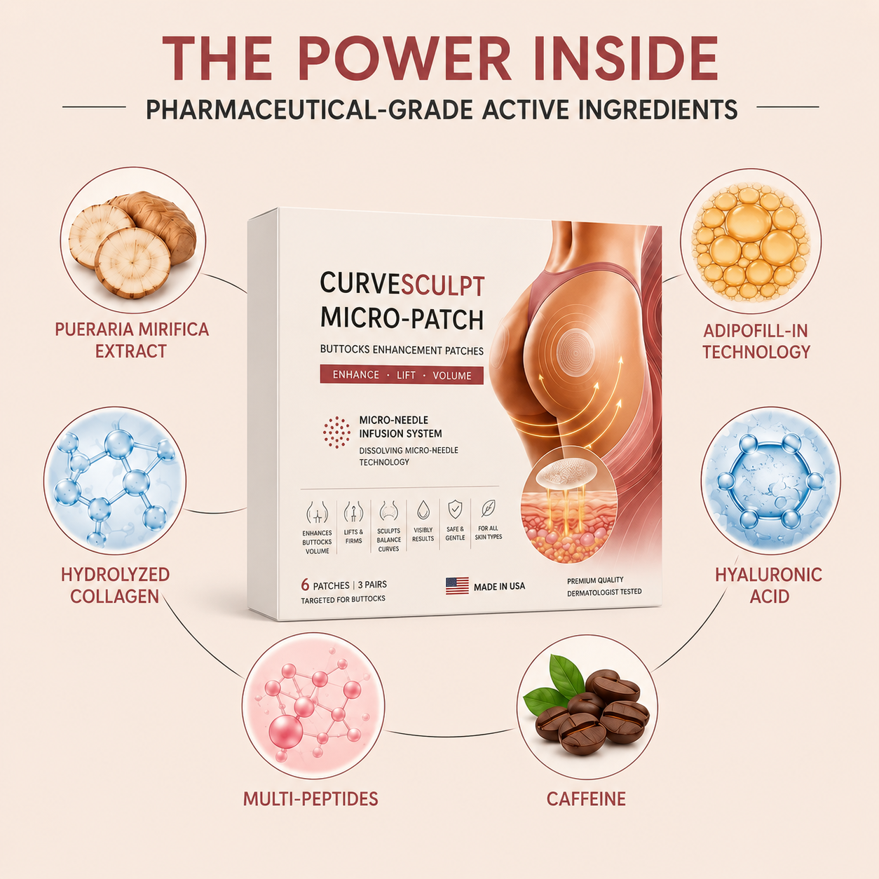 TopSpire™ CurveSculpt Micro-Patch ✦ Sculpt • Firm • Smooth Lower Body Curves ✦ Micro-Needle Infusion System