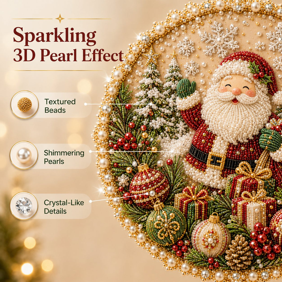 🔥Last Day 50% OFF - 🌸🌻🍂🎄 Four Seasons & Holiday Pearl Art Hanging Wreath Kit ✨