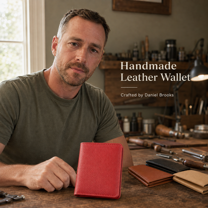 🔥100% Handmade Full-Grain Leather Wallet (Daniel Brooks 𝐇𝐚𝐧𝐝𝐦𝐚𝐝𝐞) - BUY 2 FREE SHIPPING