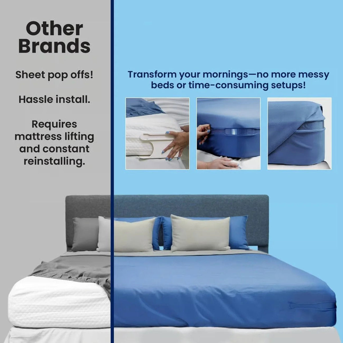 🔥😴Secure Fit Sheet Holders – Wrinkle-Free. Slip-Free Bed