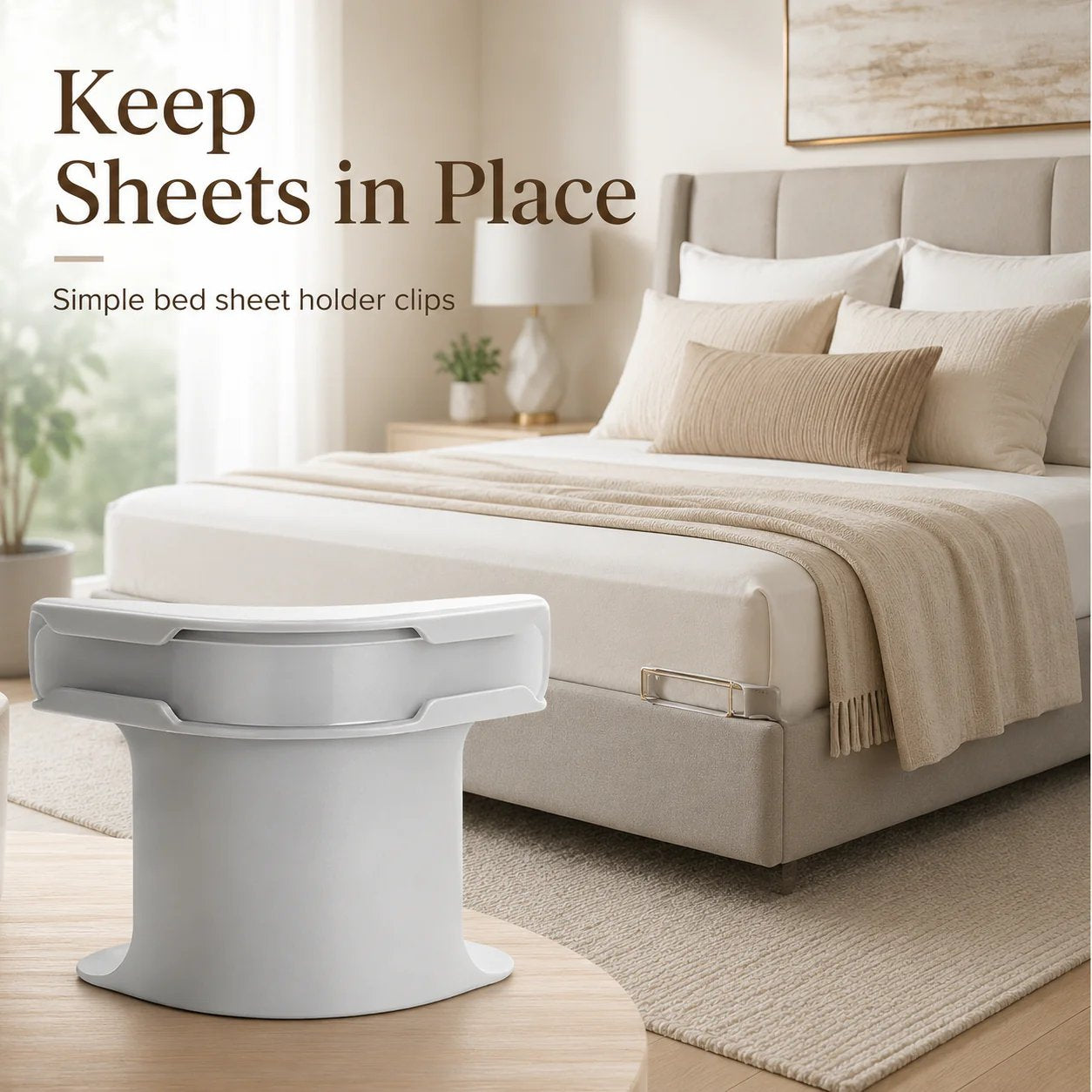 🔥😴Secure Fit Sheet Holders – Wrinkle-Free. Slip-Free Bed