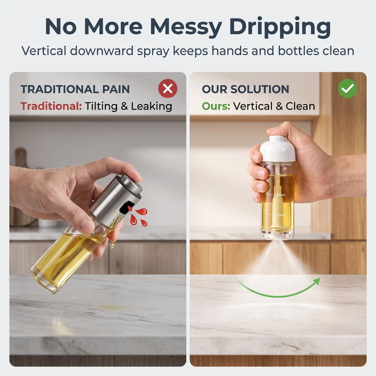 🔥Buy 1 Get 1 Free🍳Press Down Oil Sprayer Bottle For Cooking – Easy Spray Design For Even Oil Coverage
