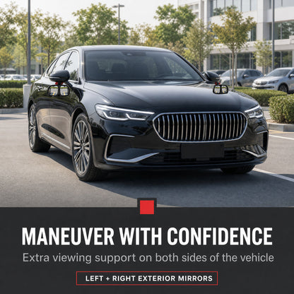 ✨360° Rotatable Car Blind Spot Mirror Dual‑Lens Real Glass ABS Housing