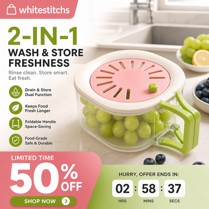 📢📢50% OFF !! ⏰2 in 1 Draining Basket with Lid